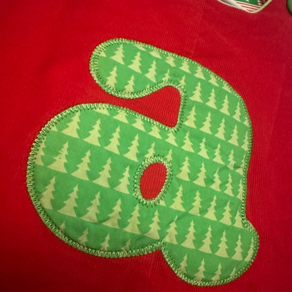 MudPie Initial “A” Christmas Baby Romper 0-6 Months - Holiday Outfit - NWT NEW - Picture 3 of 6